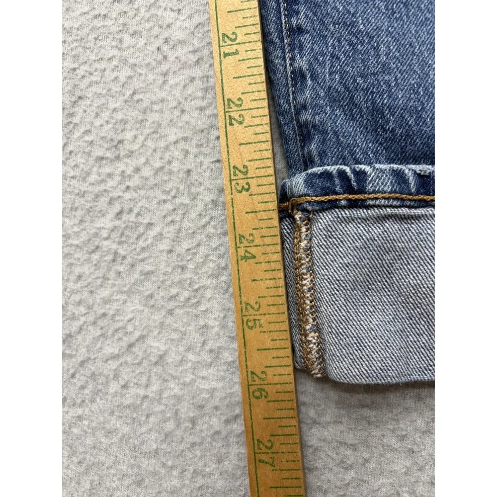 Good American Weekender Cuffed Jeans Womens 26x24.5 Blue Mid Rise Straight
